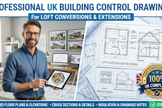 draft UK building control drawings for loft conversion and extensions