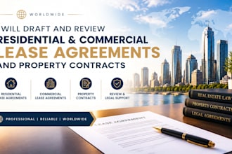 draft, review residential and commercial lease agreements and property contracts