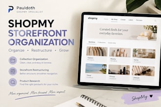 organize restructure conduct shopmy storefront collections product reasearch