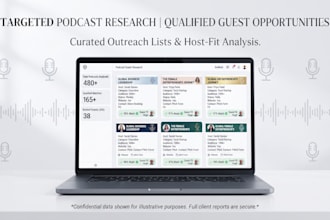 research targeted podcasts and build a qualified guest opportunity list