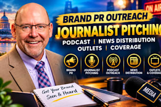 brand PR outreach journalist pitching podcast news distribution outlets coverage