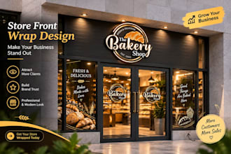 create a modern window graphic storefront and vinyl decal