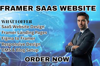 design modern framer saas website landing page