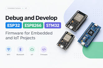 debug and develop esp32 esp8266 nrf stm32 firmware for embedded and iot projects