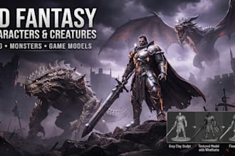create 3d fantasy characters, creatures, monsters and rpg game models