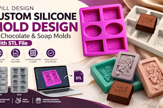 design custom silicone mold design for chocolate and soap molds with stl file