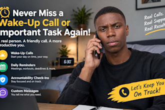 be your personal wake up call assistant and reminder wake up virtual assistant