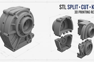 stl file repair split cut and key file for 3d printing cnc carving laser cutting
