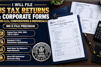 file your US tax returns, llc, and corporate tax forms with irs precision