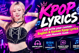 write custom english and korean kpop lyrics with phonetic guide