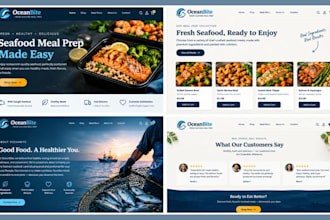 design meal prep shopify store food delivery  meal prep website seafood website