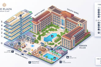 design interactive svg maps for hotels, campus, hospitals and websites