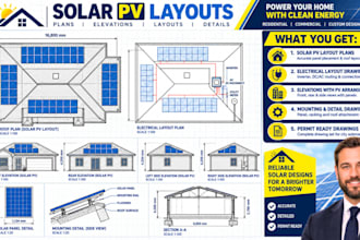 draw solar pv layout plans solar permit drawings electrical site plan
