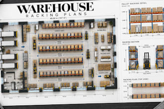 create warehouse racking plans, pallet storage layouts, cad drawings