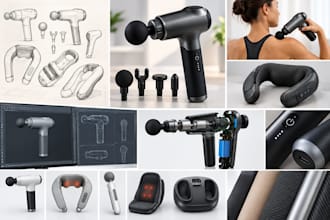 design massage devices and wellness products in 3d cad