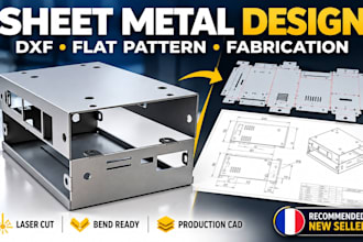 design sheet metals parts with dxf flat patterns and fabrication drawings