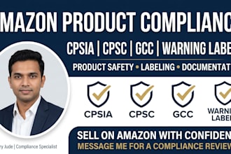 handle cpsia, cpsc, gcc, amazon product and warning label compliance