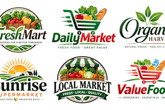design a professional, supermarket, food store, organic, or market grocery logo