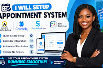 setup acuity, calendly, simplybookme, zoho bookings appointment system
