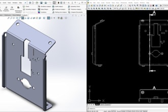 create sheet metal design, technical drawing, flat pattern dxf file in solidwork