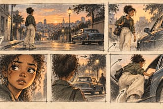 draw cinematic storyboard for your film or commercial