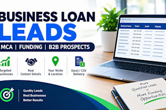 generate targeted business loan leads, mca leads and business funding leads