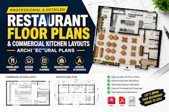 design restaurant floor plan layout commercial kitchen and architectural plans
