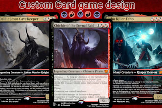 design cutsom mtg card design, tcg card illustration, tabletop card game art