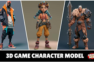 do 3d game model, 3d character modelling, 3d game character for unity and unreal