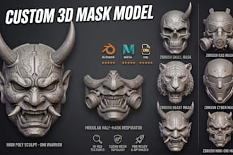 sculpt custom mask printable 3d mask cosplay anime 3d helmet 3d halloween mask