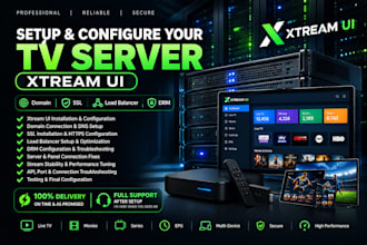 setup and configure your tv server, xtream ui domain, ssl, load balancer, drm
