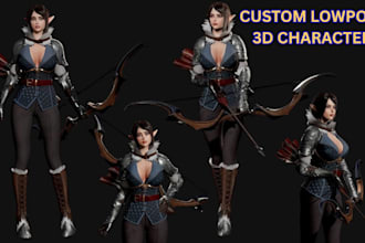 model custom low poly 3d character video game asset rigging and animation
