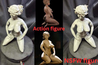 3d action figure articulated 3d model nsfw or sfw figurine stl file for printing