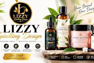design premium oil bottle, hair oil and essential oil labels