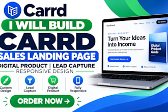 build carrd sales landing page digital product lead capture responsive