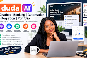 duda ai website creation chatbot booking integration zapier automation porfolio