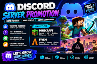 do full discord server promotion minecraft, fivem game server growth