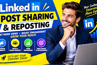 shoutout share content post or link to 4m linkedin audience, content repost