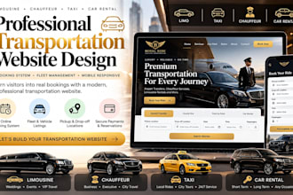 design taxi website, chauffeur website, limousine, limo and car rental website