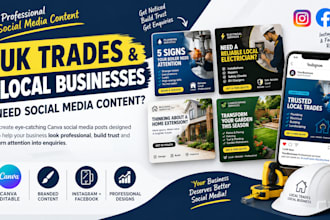 create high converting canva social media content UK trades and local businesses