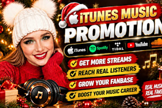 itunes music promotion, spotify promotion, tidal music youtube and soundcloud