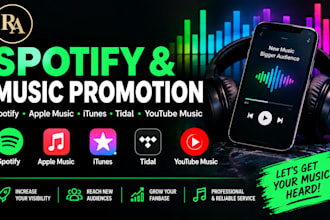 promote your music on spotify apple music itunes tidal and youtube