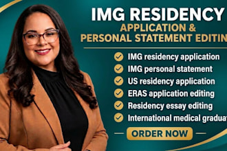 expertly edit img residency application and personal statement for US residency