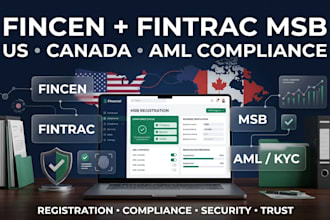 register US, canada money services business with fincen and fintrac compliance