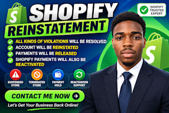 do shopify reinstatement appeal for suspended or terminated store