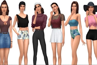 make sims 4 avatar and character model with sims 4 outfit using cc and mod