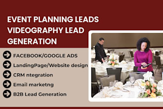 generate event planning leads cooperate event planning videography leads