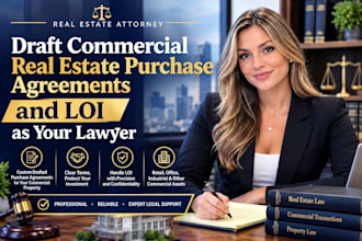 draft commercial real estate purchase agreements and loi as your lawyer