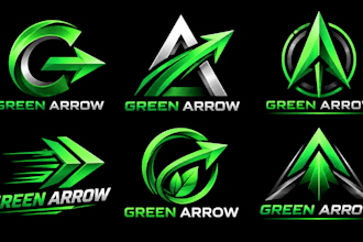 design a professional, growth, eco, business, or modern green arrow logo