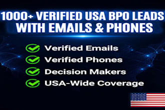 provide 1000 verified USA bpo leads with emails and phones